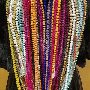A variety of  colorful  crystal necklaces
